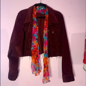 90’s distressed cropped corduroy jacket